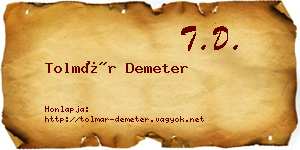 Tolmár Demeter névjegykártya